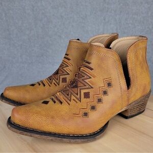 Roper brand, Ava Ankle Booties with Aztec Design